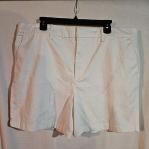 Anne Klein Jeans Women's Chino Shorts In White Size 22